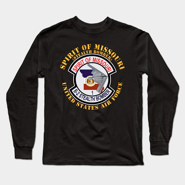 B2 - Spirit of Missouri - Stealth Bomber Long Sleeve T-Shirt by twix123844